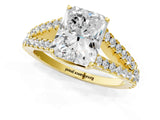 Yellow gold Radiant Cut Diamond Split Shank Pavé Engagement Ring with Four-Prong Setting_80
