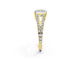 Yellow gold Radiant Cut Diamond Split Shank Pavé Engagement Ring with Four-Prong Setting_81