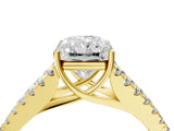 Yellow gold Radiant Cut Diamond Split Shank Pavé Engagement Ring with Four-Prong Setting_83