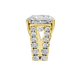 Yellow gold Radiant Cut Diamond Split Shank Pavé Engagement Ring with Four-Prong Setting_84