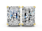 Yellow gold Radiant Cut Diamond Stud Earrings_400