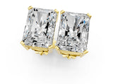 Yellow gold Radiant Cut Diamond Stud Earrings_401
