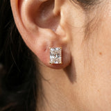 Yellow gold Radiant Cut Diamond Stud Earrings_409