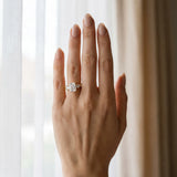 Yellow gold Radiant Cut Diamond Three-Stone Ring with Pavé Split Shank and Four-Prong Setting_13