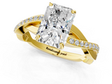 Yellow gold Radiant Cut Diamond Twisted Band Engagement Ring with Prong Setting_16