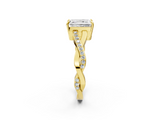 Yellow gold Radiant Cut Diamond Twisted Band Engagement Ring with Prong Setting_17
