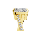 Yellow gold Radiant Cut Diamond Twisted Band Engagement Ring with Prong Setting_20
