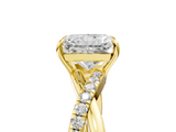 Yellow gold Radiant Cut Diamond Twisted Band with Pavé Setting and Four-Prong Setting_36