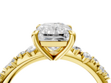 Yellow gold Radiant Cut Diamond Vine Band with Four-Prong Setting_56
