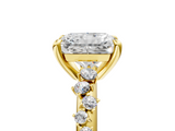 Yellow gold Radiant Cut Diamond Vine Band with Four-Prong Setting_57
