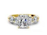 Yellow gold Radiant Cut Five-Stone Prong Set Diamond Ring with Classic Band_44