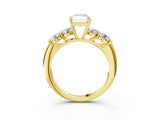 Yellow gold Radiant Cut Five-Stone Prong Set Diamond Ring with Classic Band_47