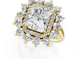 Yellow gold Radiant Cut Halo Cluster Diamond Ring with Pave Band and Four-Prong Setting_18