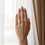 Yellow gold Radiant Cut Halo Diamond Engagement Ring with Pave Band and Four-Prong Setting_12