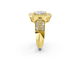 Yellow gold Radiant Cut Halo Diamond Engagement Ring with Pave Split Shank and Four-Prong Setting_5