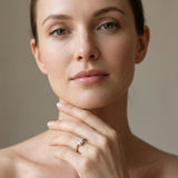 Yellow gold Radiant Cut Halo Diamond Pave Band Ring with Four-Prong Setting_13