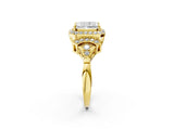 Yellow gold Radiant Cut Halo Diamond Split Shank Engagement Ring with Four-Prong Setting_15