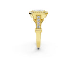 Yellow gold Radiant Cut Halo Diamond Split Shank Pave Ring_21