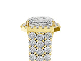 Yellow gold Radiant Cut Halo Pavé Diamond Engagement Ring with Split Shank and Four-Prong Setting_8