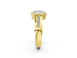 Yellow gold Radiant Cut Halo Pave Band Four-Prong Ring_63