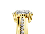 Yellow gold Radiant Cut Halo Pave Band Four-Prong Ring_66