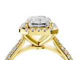 Yellow gold Radiant Cut Halo Pave Band Four-Prong Setting Ring_24