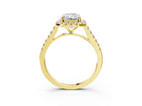 Yellow gold Radiant Cut Halo Pave Diamond Engagement Ring with Four-Prong Setting_6