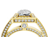 Yellow gold Radiant Cut Halo Pave Split Shank Prong Setting Ring_48