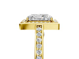 Yellow gold Radiant Cut Halo Pave Split Shank Prong Setting Ring_49