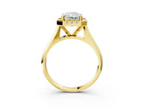 Yellow gold Radiant Cut Halo Solitaire Engagement Ring with Square Band and Four-Prong Setting_15