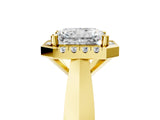 Yellow gold Radiant Cut Halo Solitaire Engagement Ring with Square Band and Four-Prong Setting_17