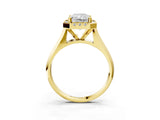 Yellow gold Radiant Cut Halo Solitaire Engagement Ring with Square Band and Four-Prong Setting_69