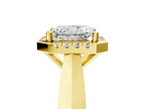 Yellow gold Radiant Cut Halo Solitaire Engagement Ring with Square Band and Four-Prong Setting_71