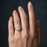 Yellow gold Radiant Cut Halo Solitaire Ring with Channel Band and Four-Prong Setting_6
