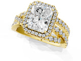 Yellow gold Radiant Cut Halo Split Shank Prong Setting Ring_13