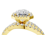 Yellow gold Radiant Cut Halo Split Shank Prong Setting Ring_16