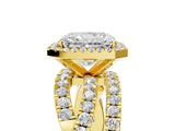 Yellow gold Radiant Cut Halo Split Shank Prong Setting Ring_17