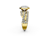 Yellow gold Radiant Cut Halo Split Shank Prong Setting Ring_75