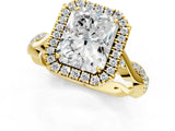 Yellow gold Radiant Cut Halo Twist Band with Four-Prong Setting_4