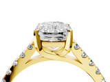Yellow gold Radiant Cut Pavé Band Solitaire Ring with Four-Prong Setting_123