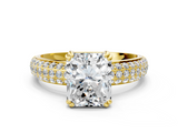 Yellow gold Radiant Cut Pave Diamond Engagement Ring with Channel Set Band and Four-Prong Setting_20