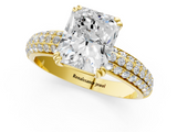 Yellow gold Radiant Cut Pave Diamond Engagement Ring with Channel Set Band and Four-Prong Setting_21