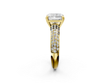 Yellow gold Radiant Cut Pave Diamond Engagement Ring with Channel Set Band and Four-Prong Setting_22