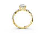 Yellow gold Radiant Cut Pave Diamond Engagement Ring with Channel Set Band and Four-Prong Setting_23