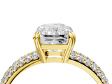 Yellow gold Radiant Cut Pave Diamond Engagement Ring with Channel Set Band and Four-Prong Setting_24