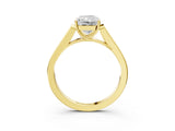 Yellow gold Radiant Cut Solitaire Cathedral Diamond Engagement Ring with Channel-Set Band and Four-Prong Setting_10