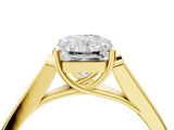 Yellow gold Radiant Cut Solitaire Cathedral Diamond Engagement Ring with Channel-Set Band and Four-Prong Setting_11