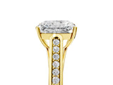 Yellow gold Radiant Cut Solitaire Cathedral Diamond Engagement Ring with Channel-Set Band and Four-Prong Setting_12
