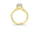 Yellow gold Radiant Cut Solitaire Diamond Engagement Ring with Four-Prong Setting and Tapered Band_10