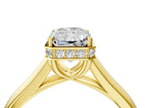 Yellow gold Radiant Cut Solitaire Diamond Engagement Ring with Four-Prong Setting and Tapered Band_11